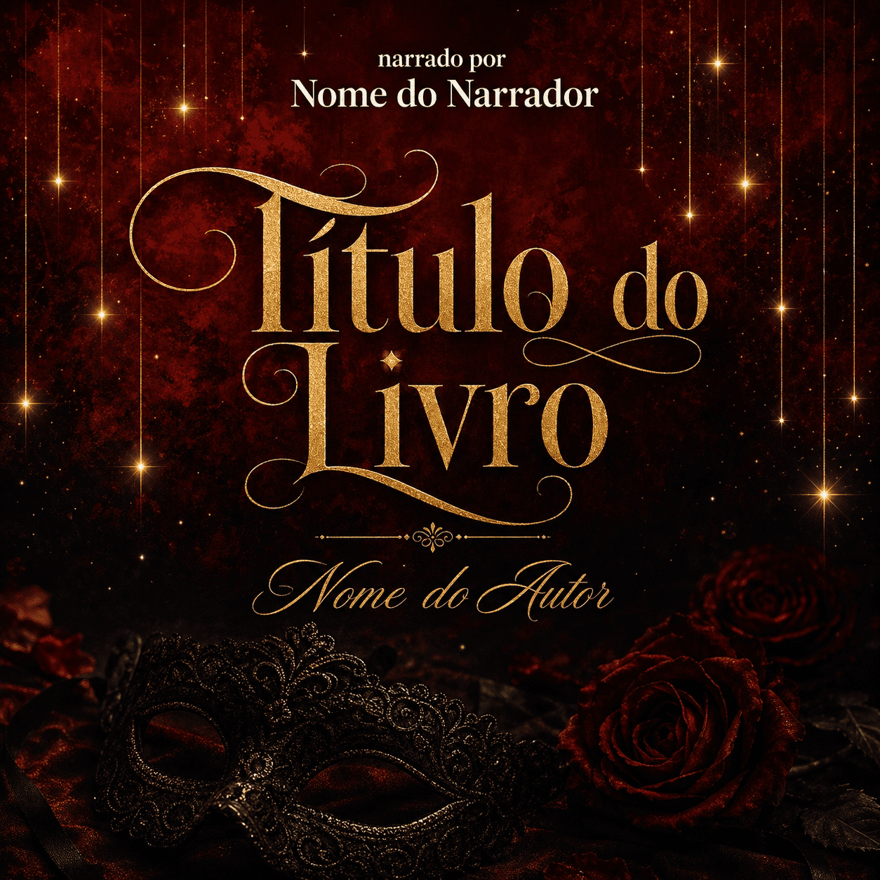 Capa de audiobook — Dark Romance vermelho