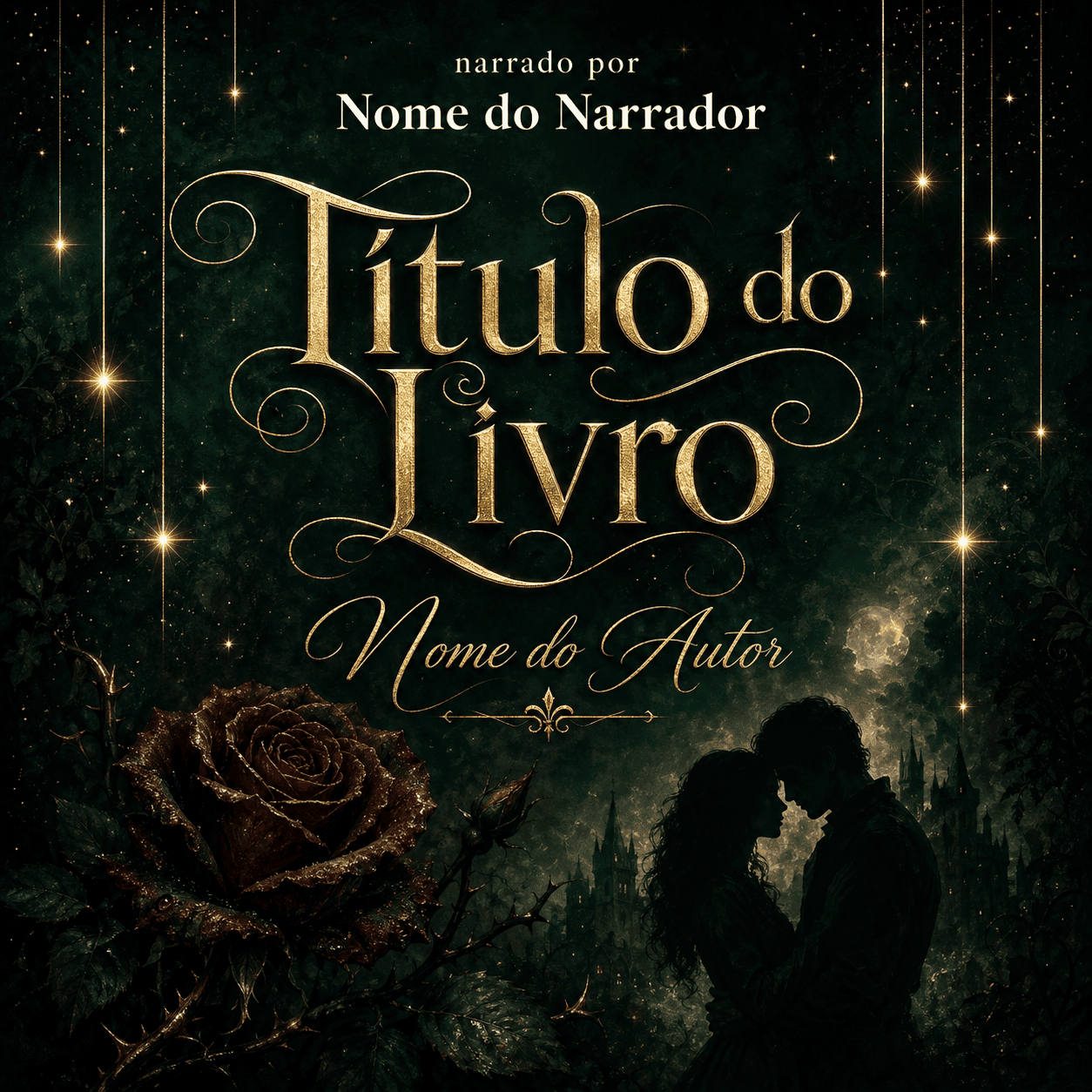 Capa de audiobook — Romance sombrio verde