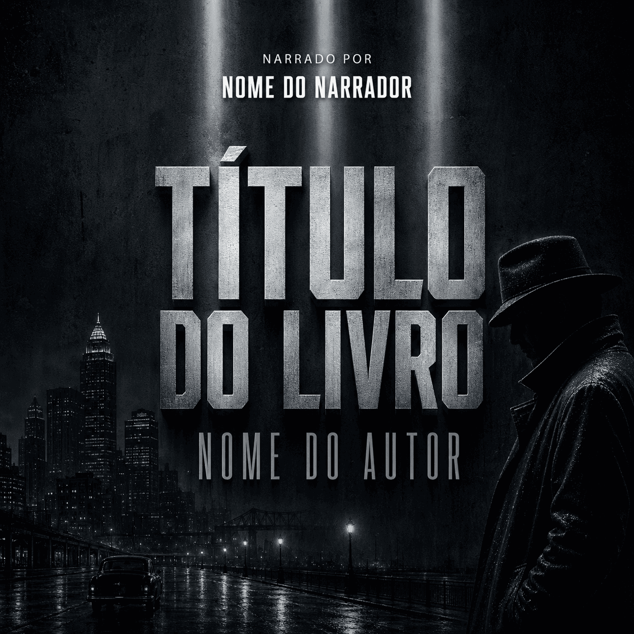 Capa de audiobook — Detetive noir