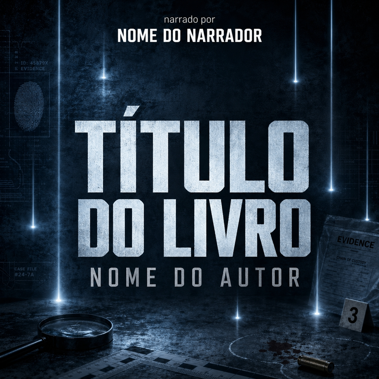 Capa de audiobook — Investigação policial